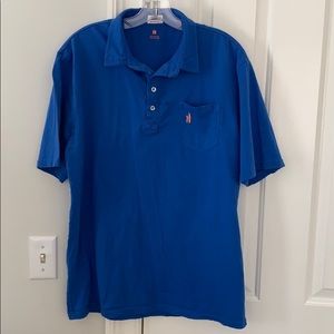 Johnnie-O blue interlock polo shirt- L